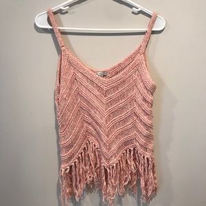 American Eagle Knit Fringe Tank